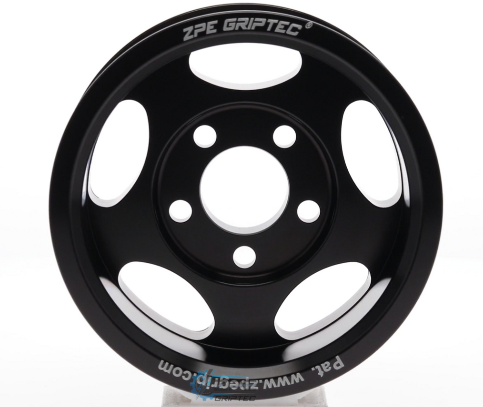 3.875" 8 Rib ZPE GripTec® Whipple 5 Bolt L3V-A Black Pulley Only